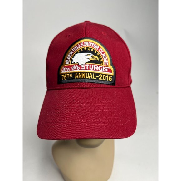 Sturgis 76th 2016 Annual Motorcycle Ride Cap  OS Adjustable Red - Picture 1 of 15